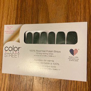 Color Street Dark Green Glitter Nail Polish Strips